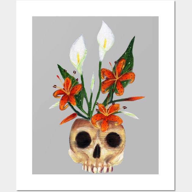 Skull and Lillies Wall Art by Artistic-Nomad